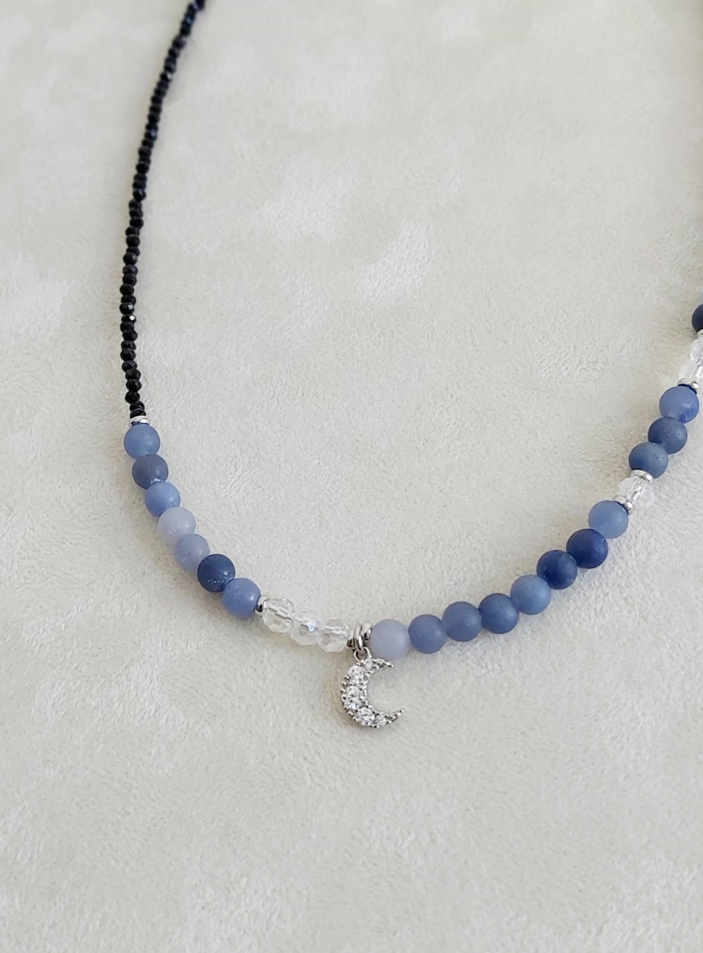 “Lunar Shadow” – Blue Aventurine, Moon & Star Jewelry Set