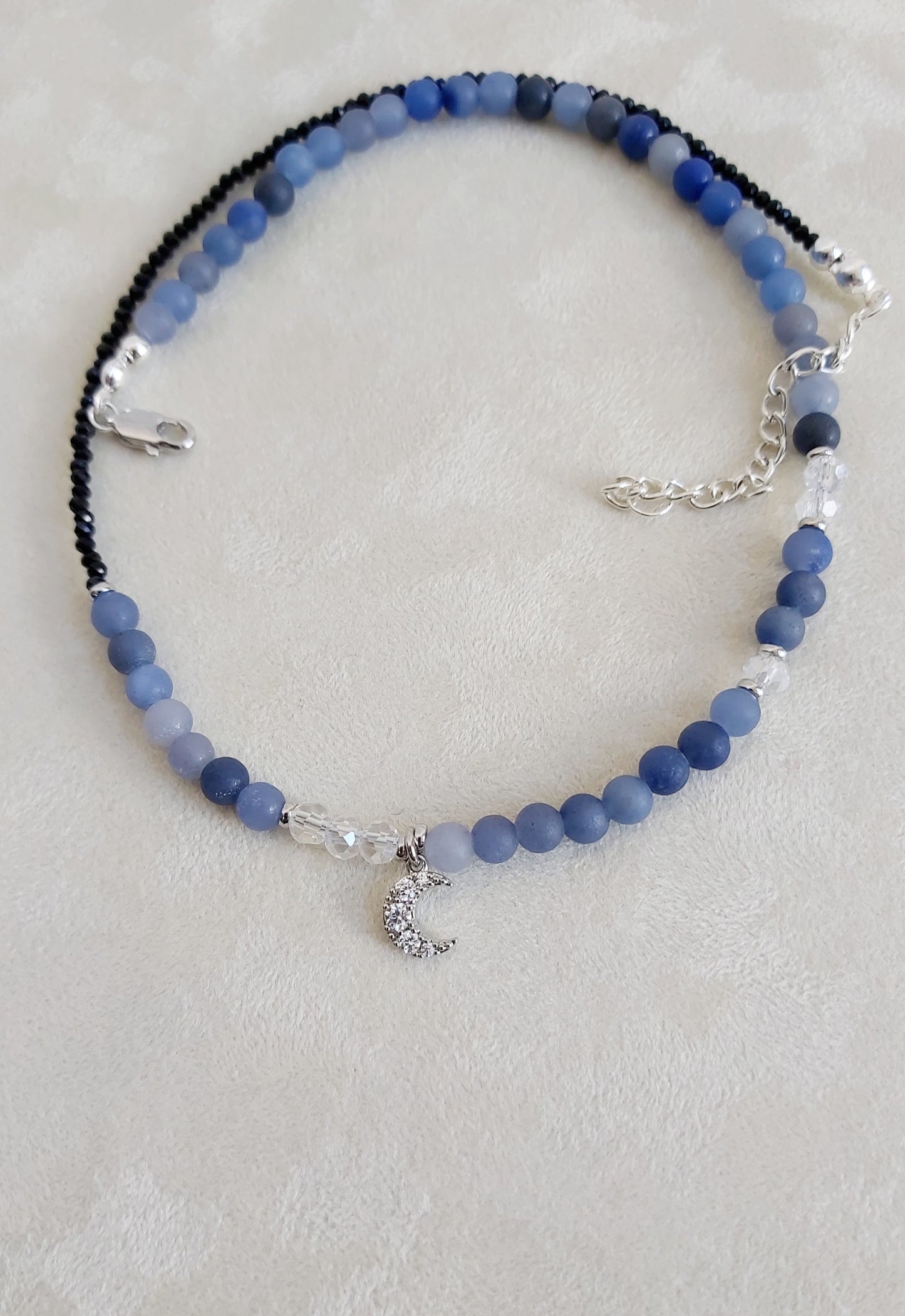 “Lunar Shadow” – Blue Aventurine, Moon & Star Jewelry Set