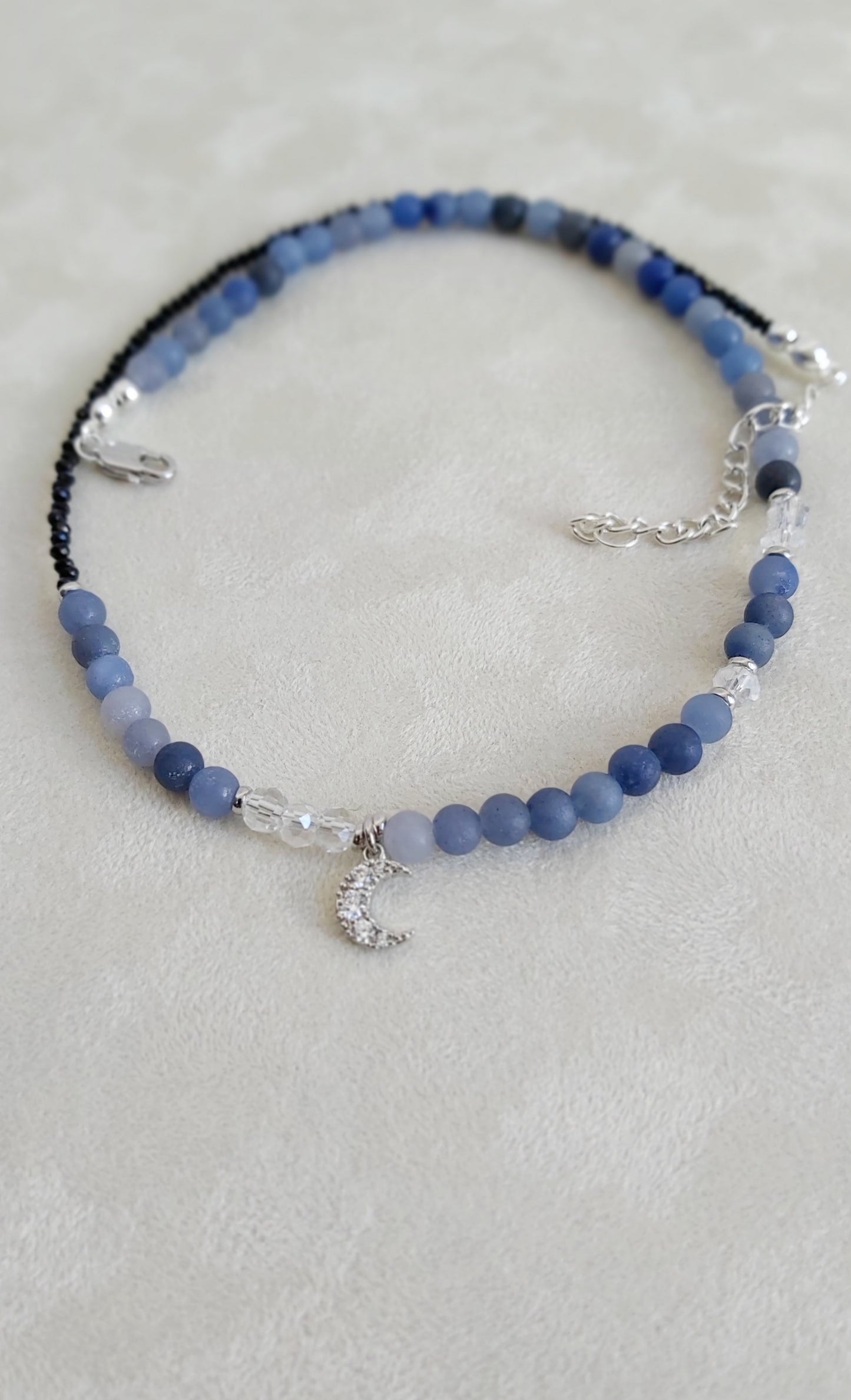 “Lunar Shadow” – Blue Aventurine, Moon & Star Jewelry Set